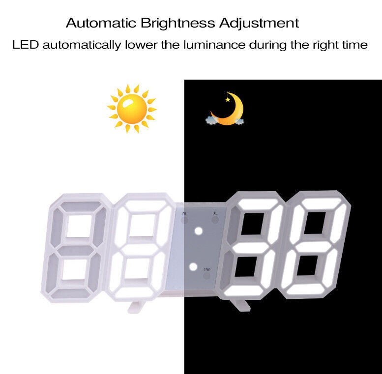 3D Digital Bedside Table Alarm Clock